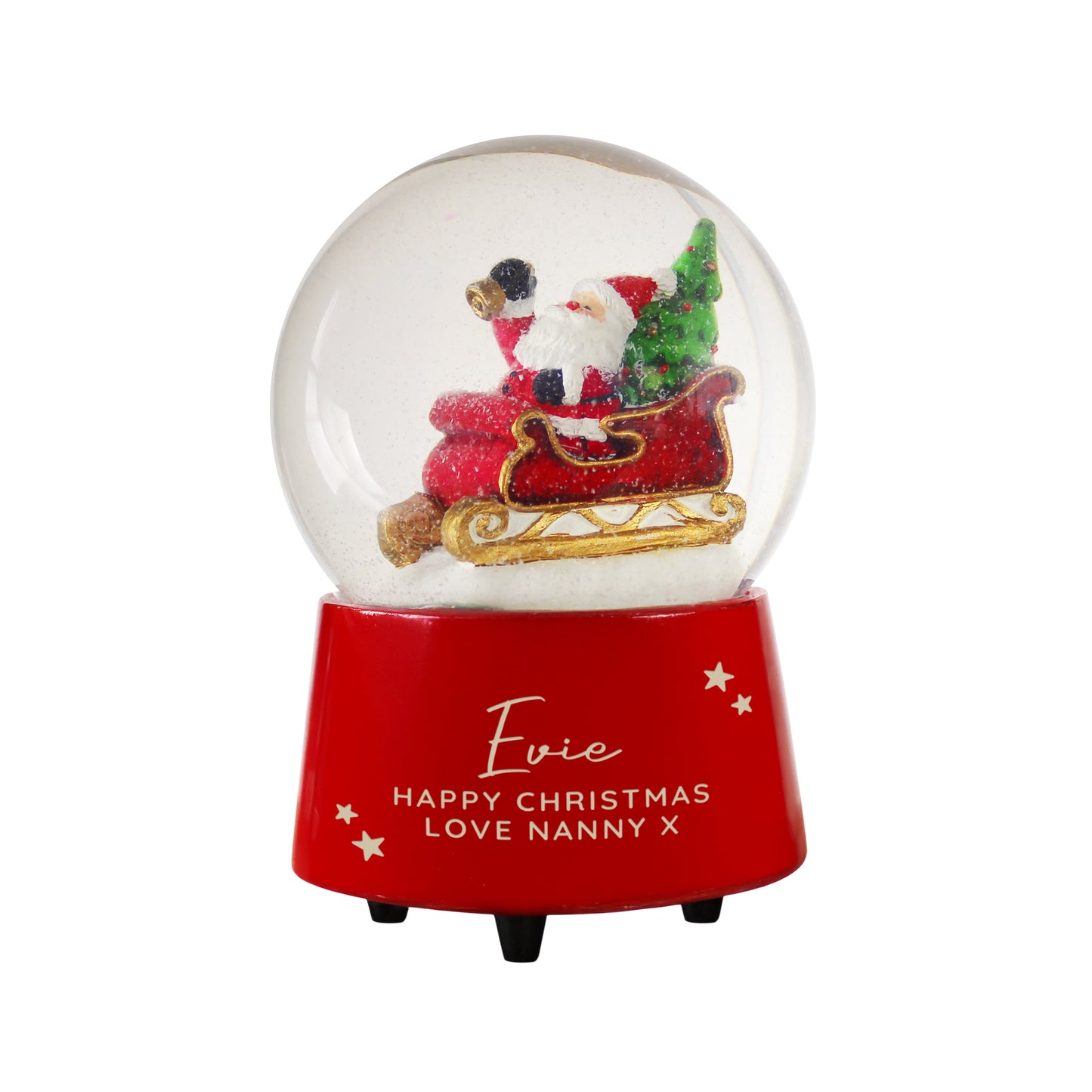 Personalised Musical Santa Christmas Snow Globe