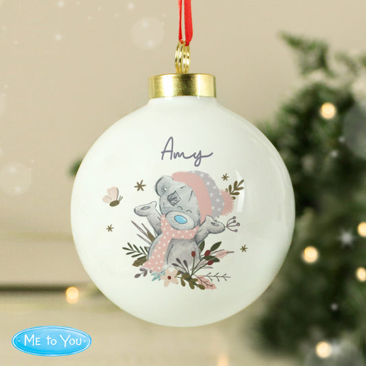 Personalised Me To You Cosy Winter Christmas Bauble