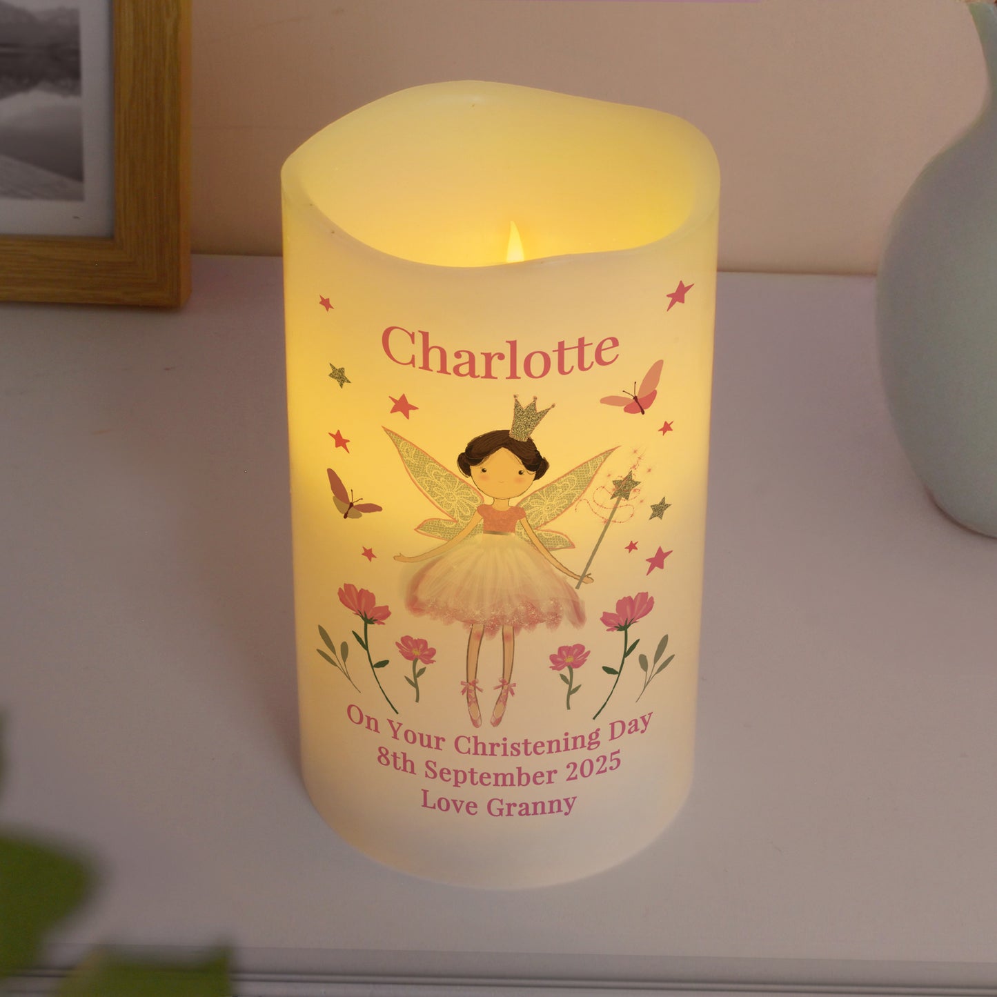 Updated Design: Personalised Fairy Princess Nightlight LED Candle