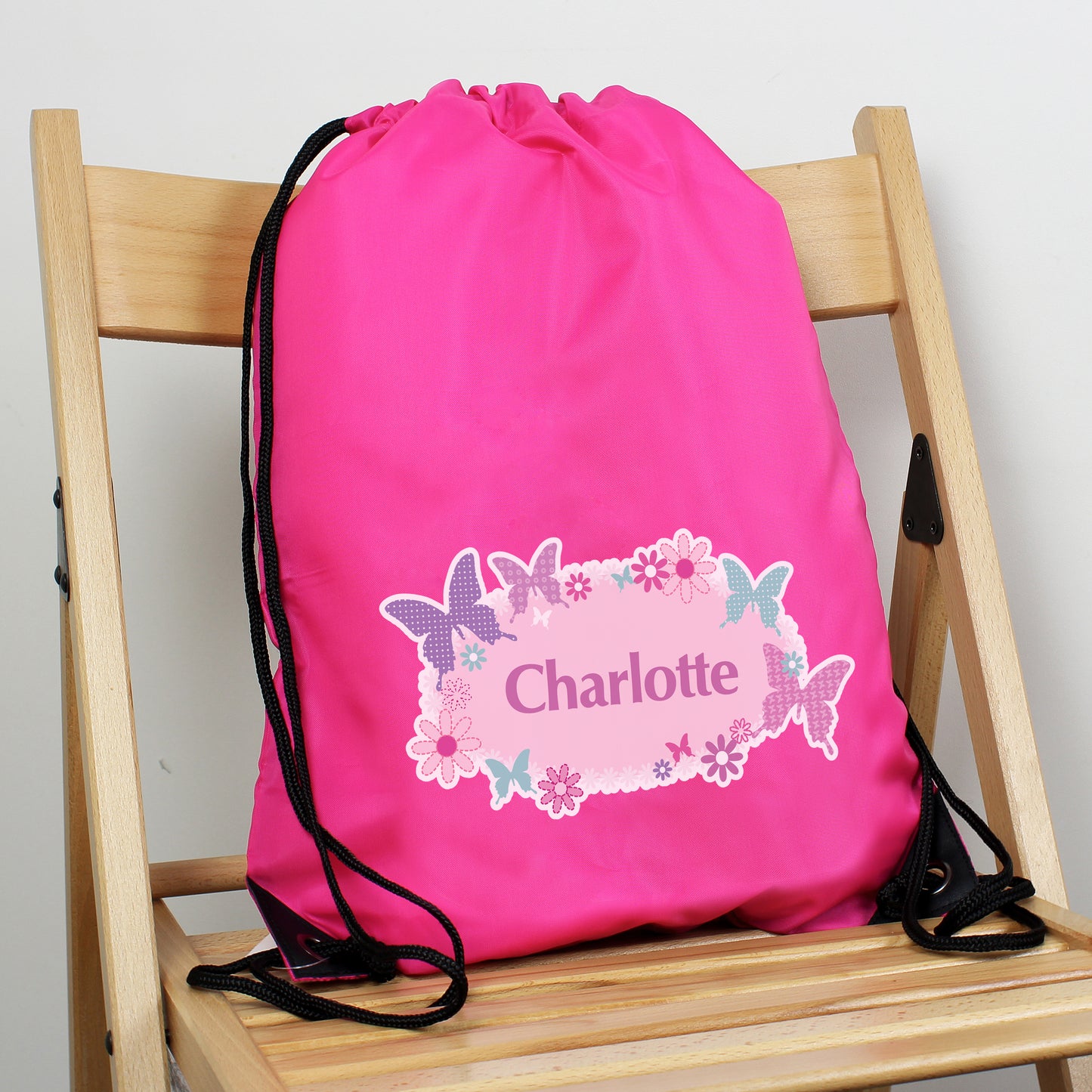 Personalised Butterfly Pink Swim & Gym Bag