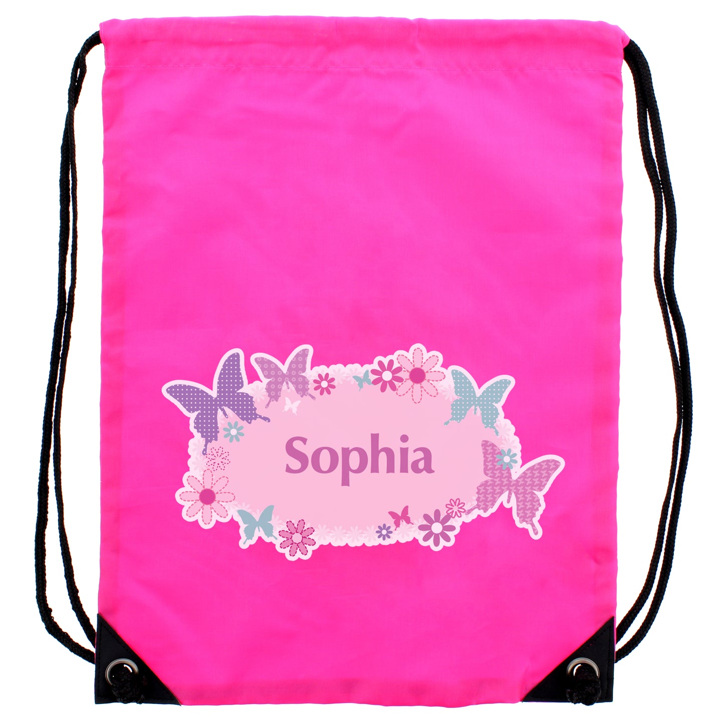 Personalised Butterfly Pink Swim & Gym Bag