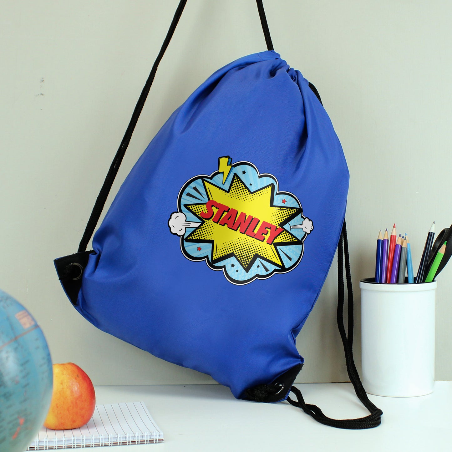 Personalised Superhero Swimming, Gym or Kit Bag - Blue