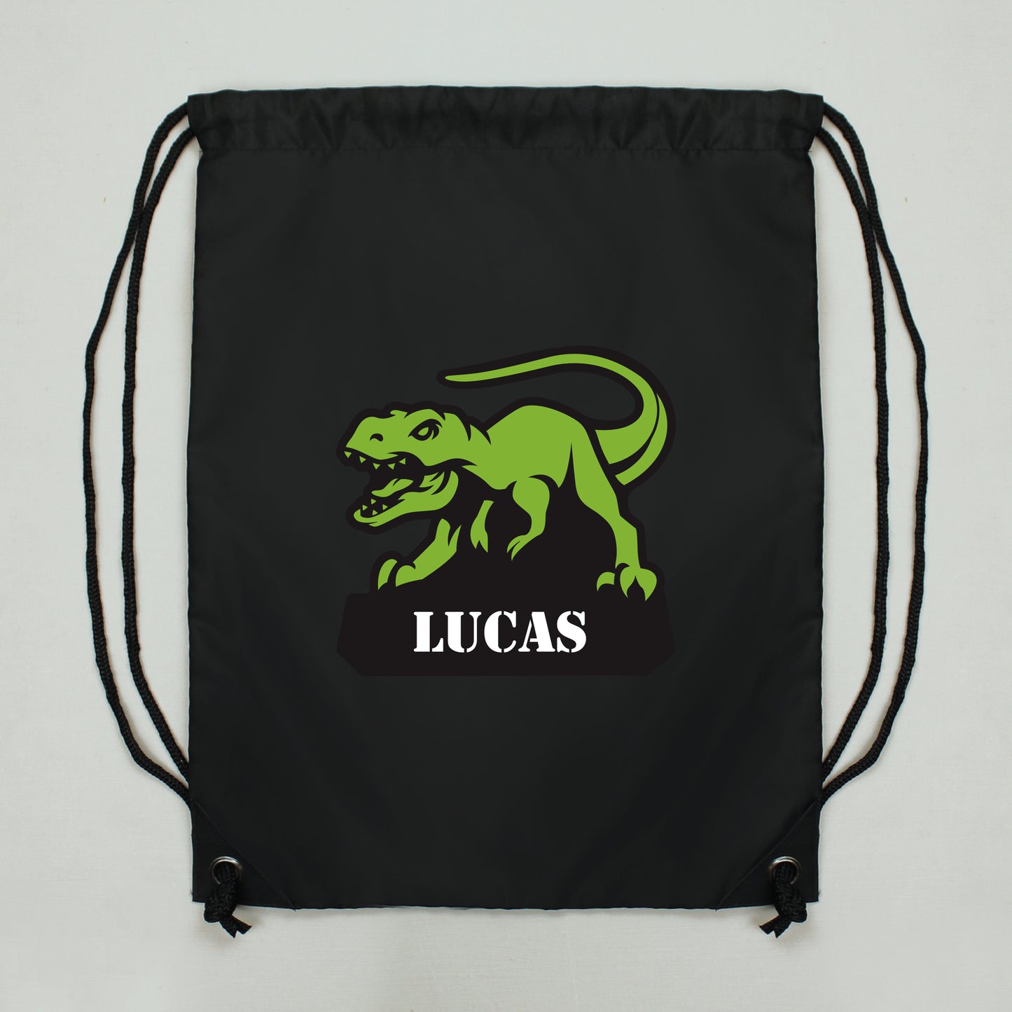 Personalised Dinosaur Swimming, Gym or Kit Bag - Black