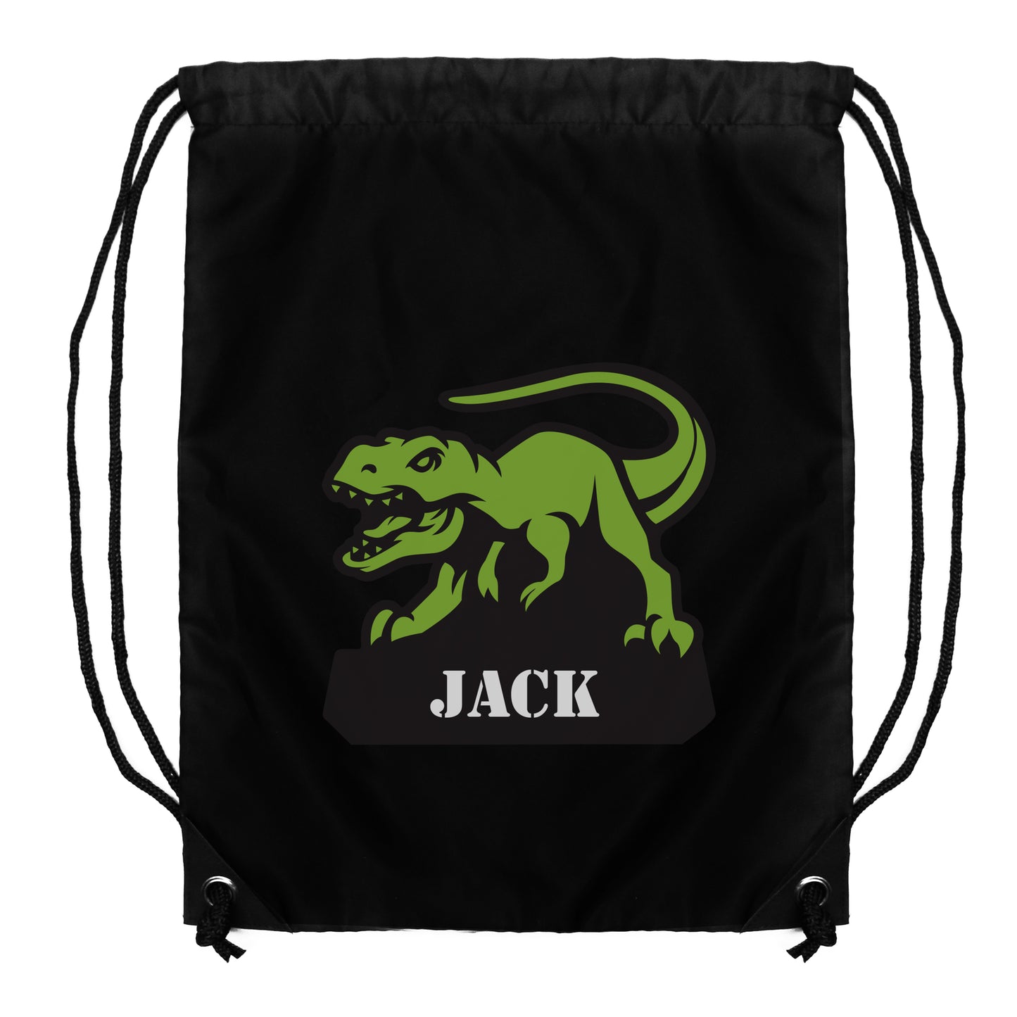 Personalised Dinosaur Swimming, Gym or Kit Bag - Black