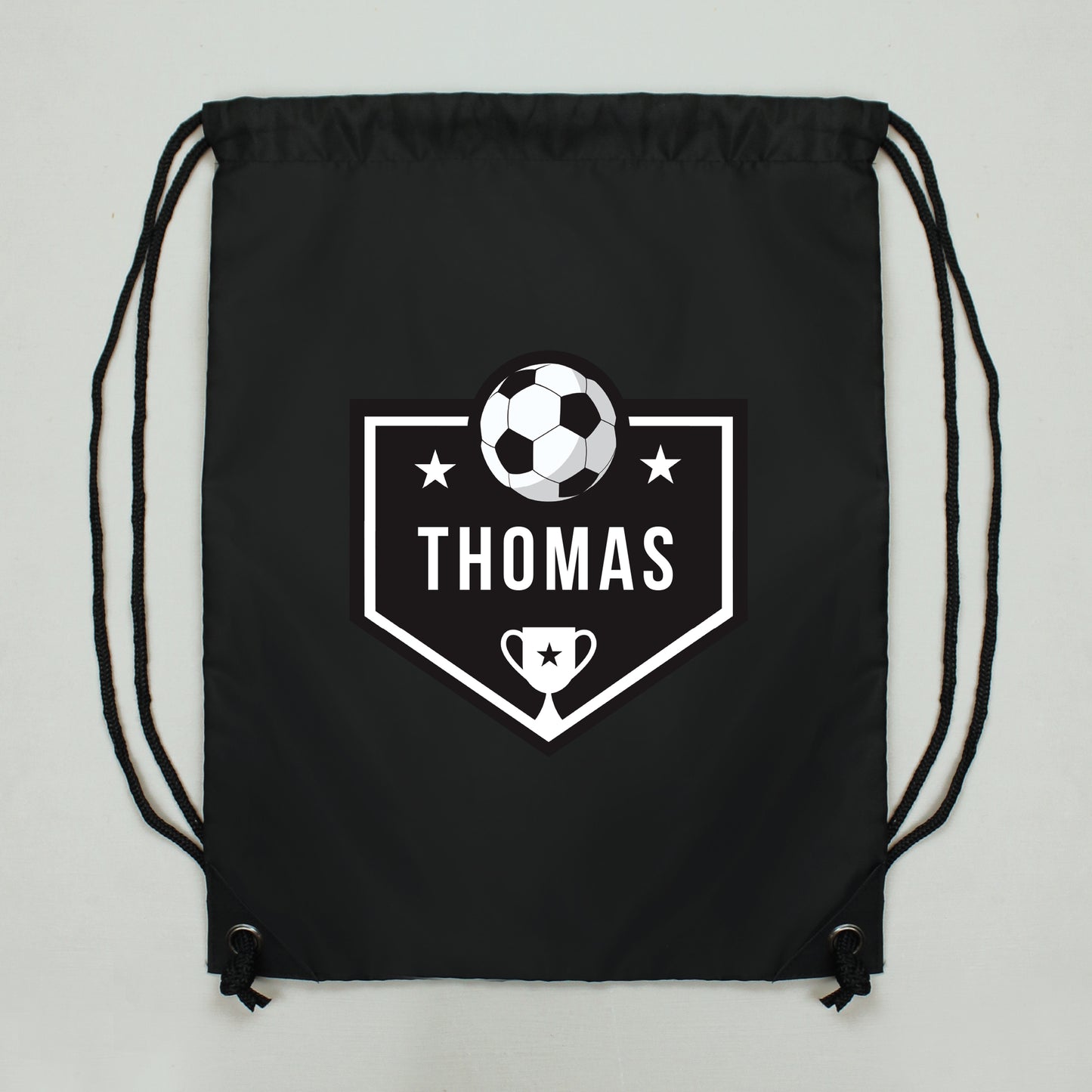 Personalised Football Swimming, Gym or Kit Bag - Black