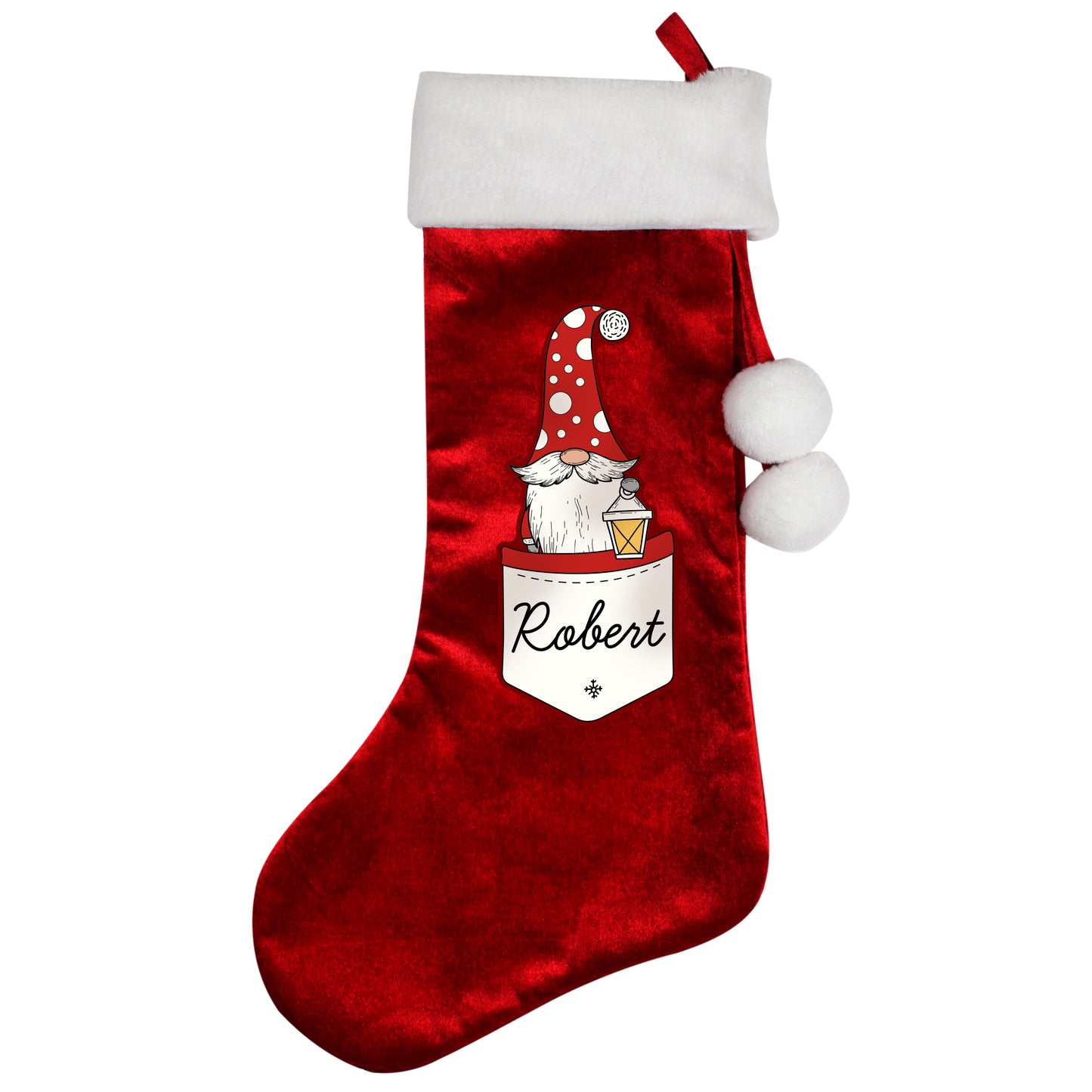 Personalised Pocket Gonk Family Red Christmas Stocking - Male/Dad Design
