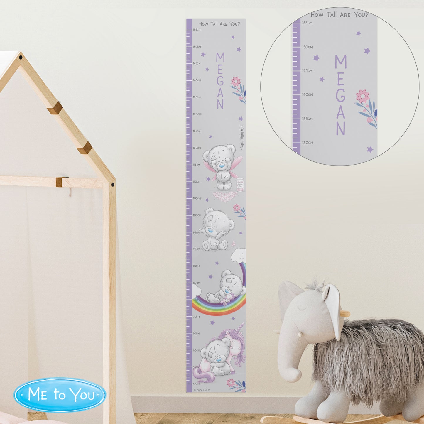 Personalised Tiny Tatty Teddy (Me to You) Unicorn Height Chart