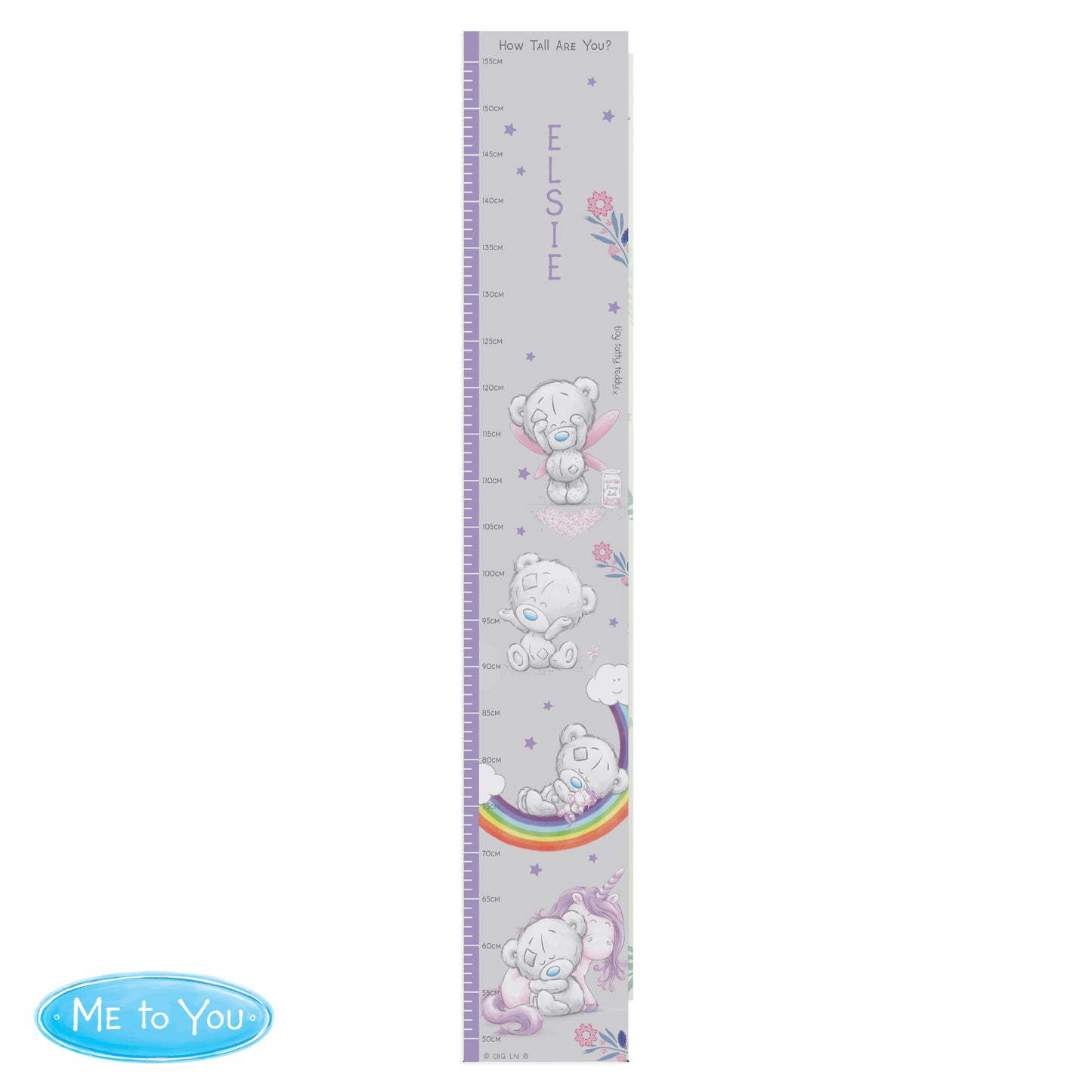 Personalised Tiny Tatty Teddy (Me to You) Unicorn Height Chart