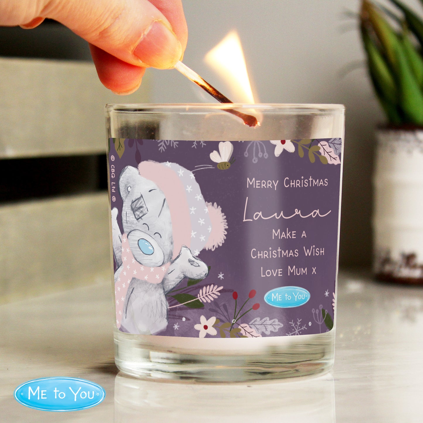 Personalised Me to You Cosy Winter Candle Jar - Vanilla Scent