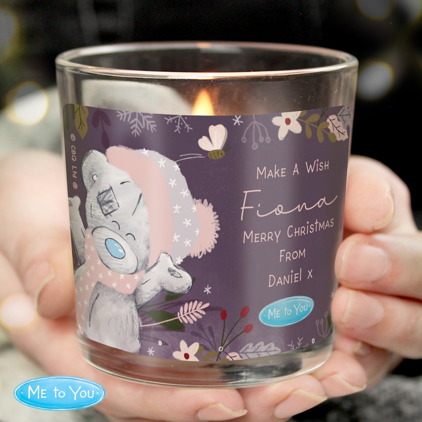 Personalised Me to You Cosy Winter Candle Jar - Vanilla Scent