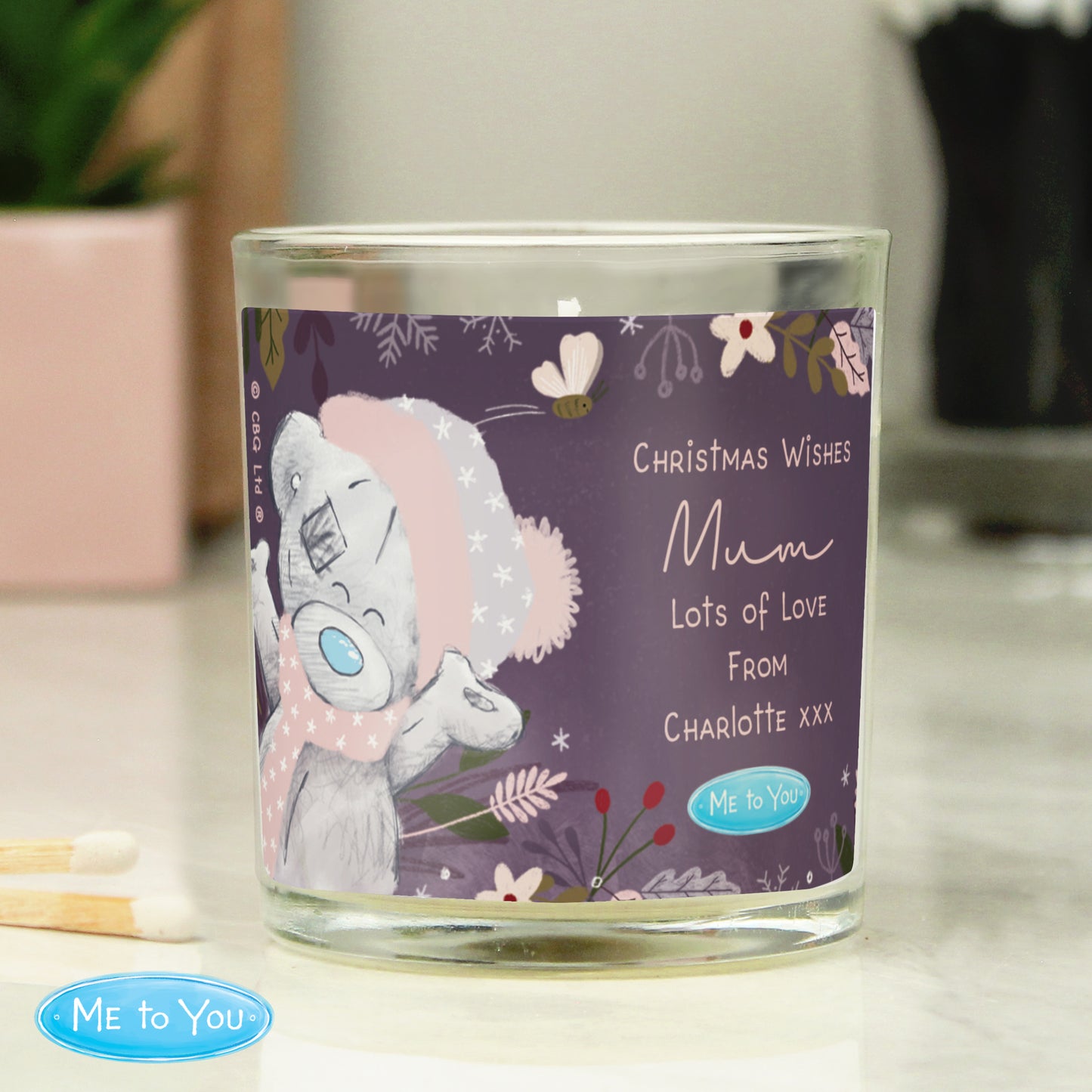 Personalised Me to You Cosy Winter Candle Jar - Vanilla Scent