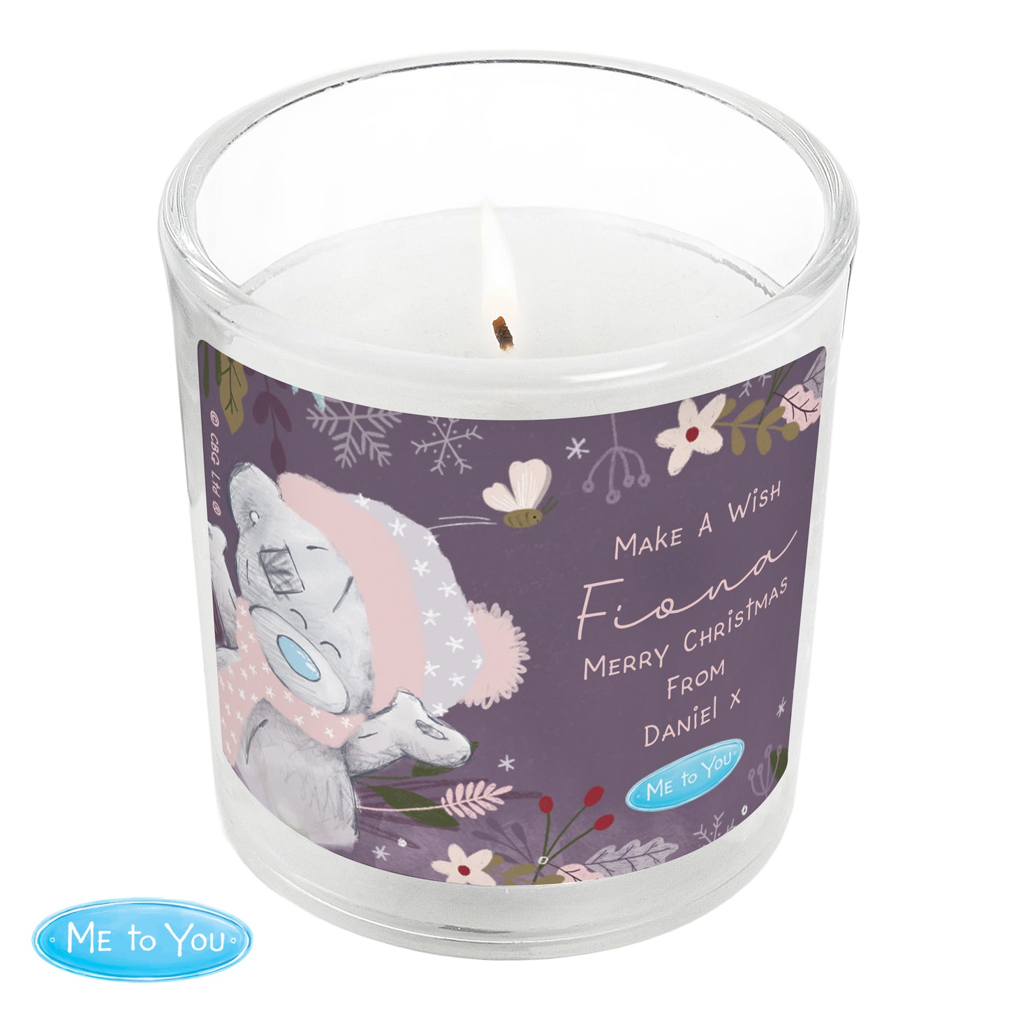 Personalised Me to You Cosy Winter Candle Jar - Vanilla Scent