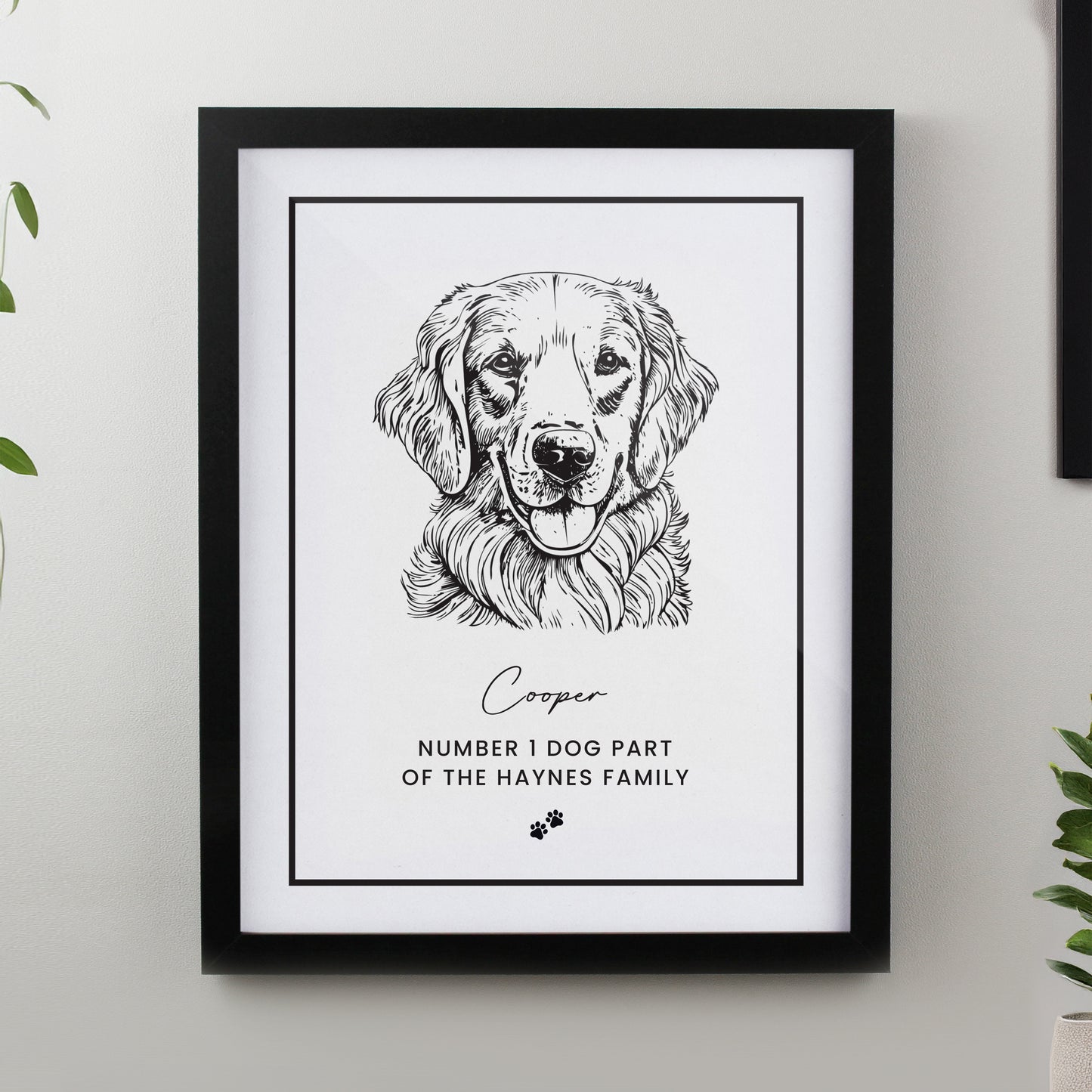 Personalised Dog Breed Framed Print - 16 Breeds and 3 Frame Types available