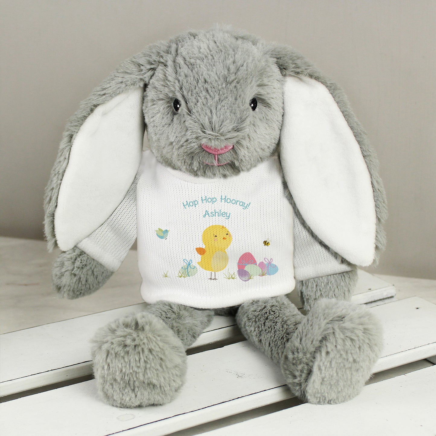 Personalised Easter Meadow T-Shirt Bunny Soft Toy - New Design