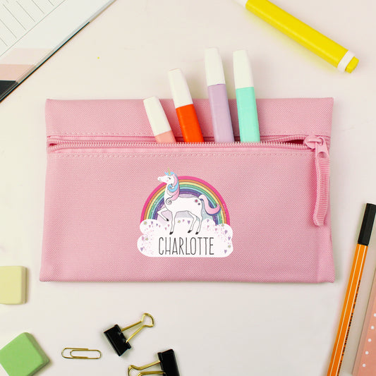 Updated Design: Personalised Unicorn Pink Pencil Case