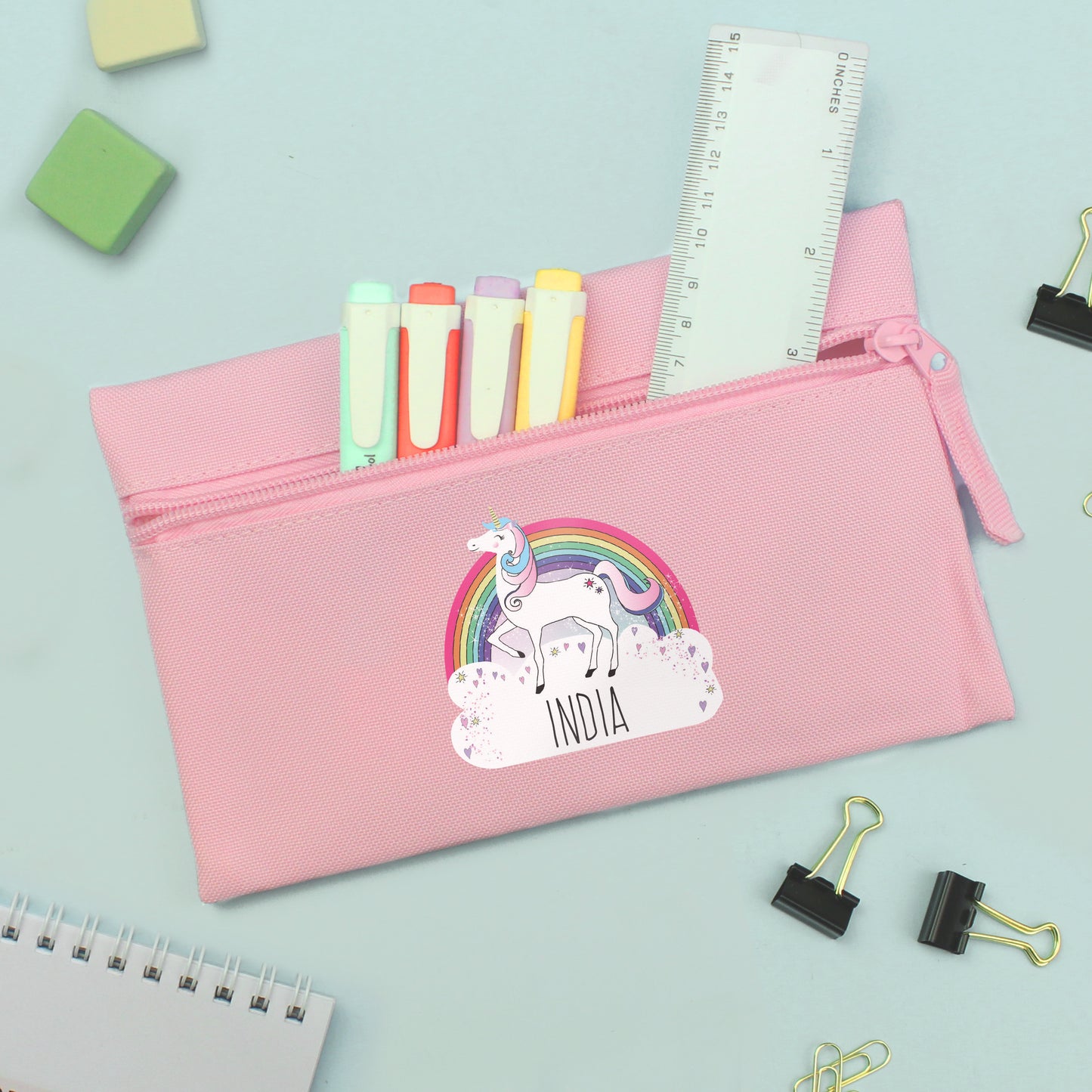 Updated Design: Personalised Unicorn Pink Pencil Case