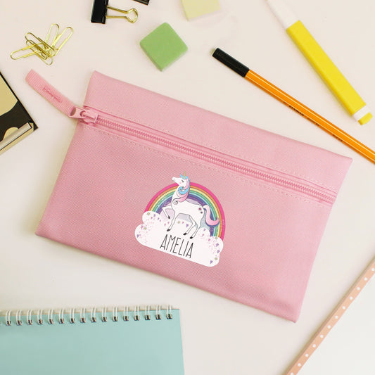 Updated Design: Personalised Unicorn Pink Pencil Case