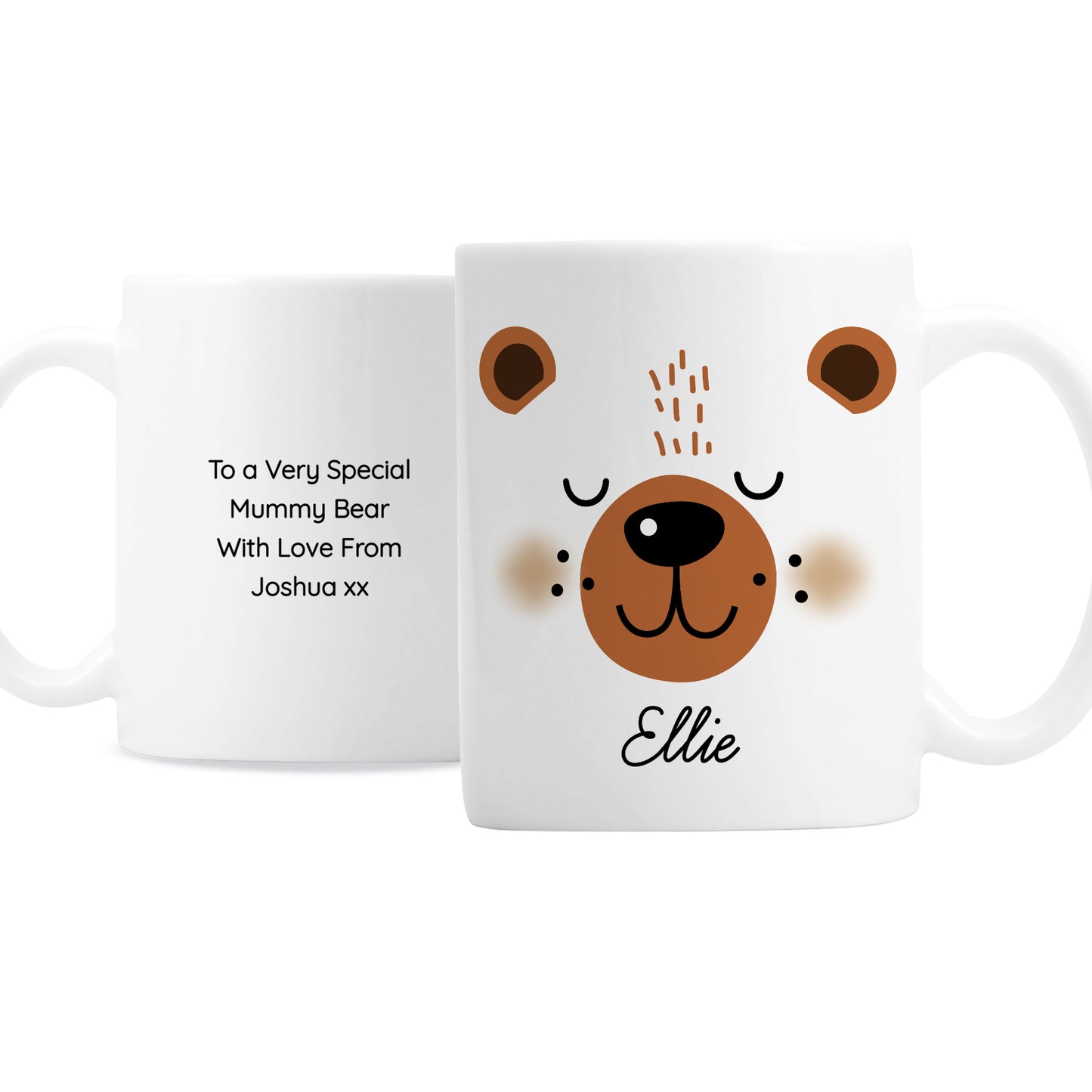 Personalised Cute Bear Face Mug - Updated Design