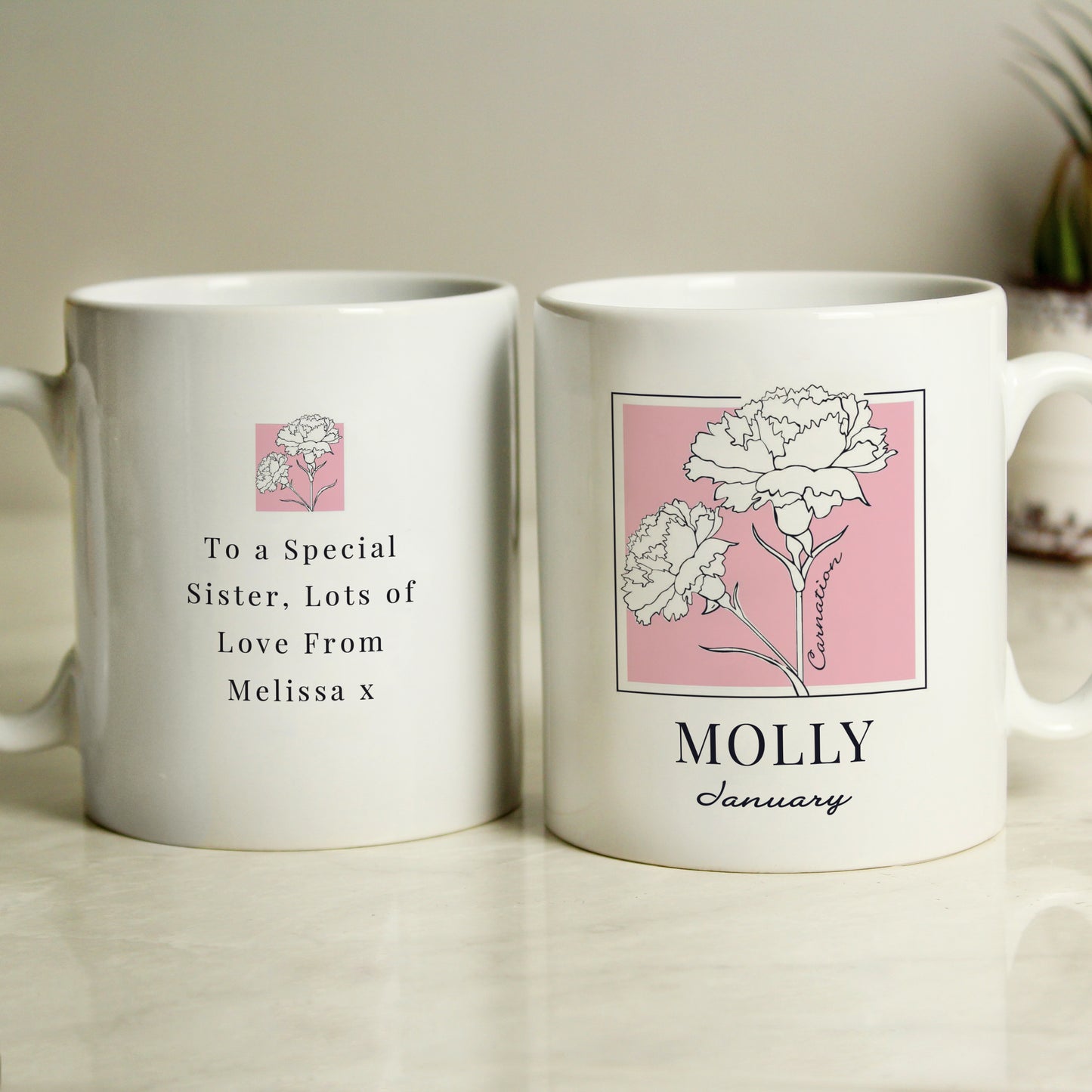 Personalised Birth Flower Mug