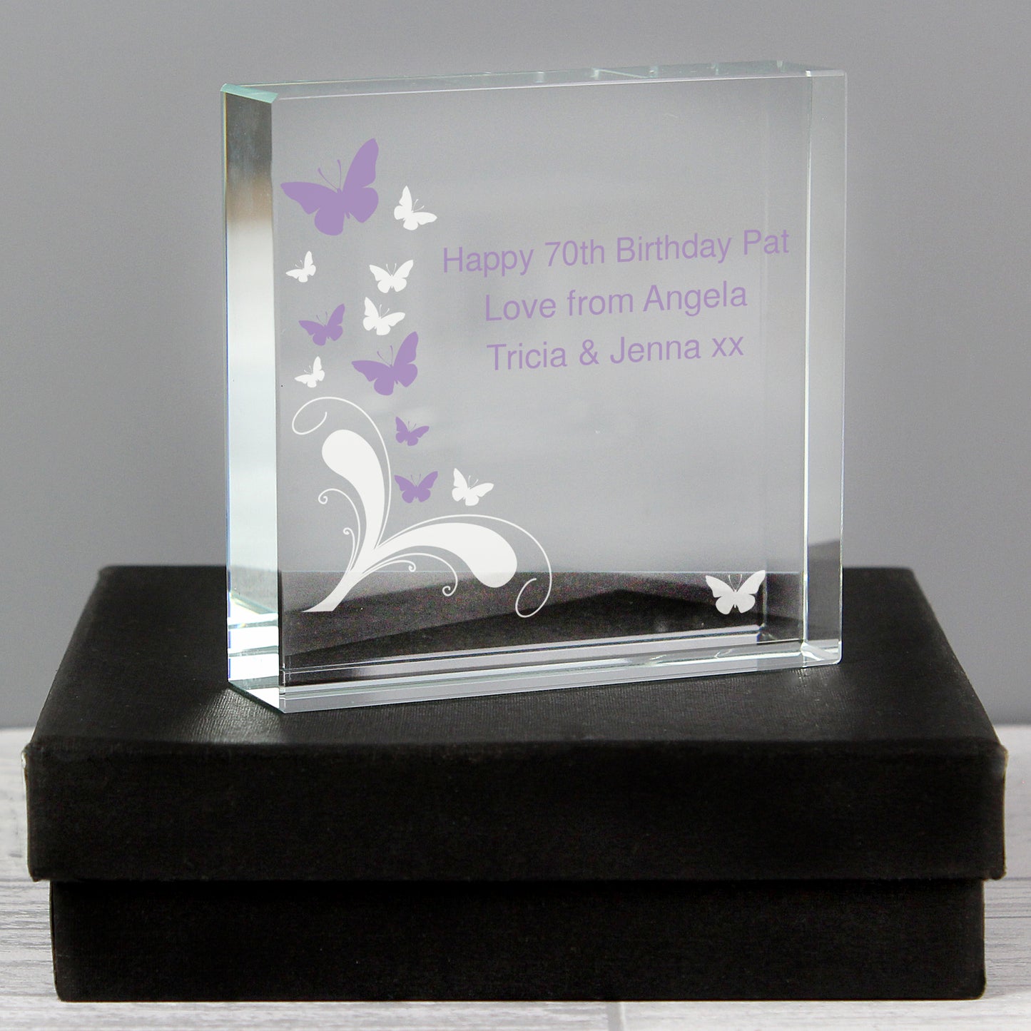 Personalised Butterflies Crystal Token - Any Occasion
