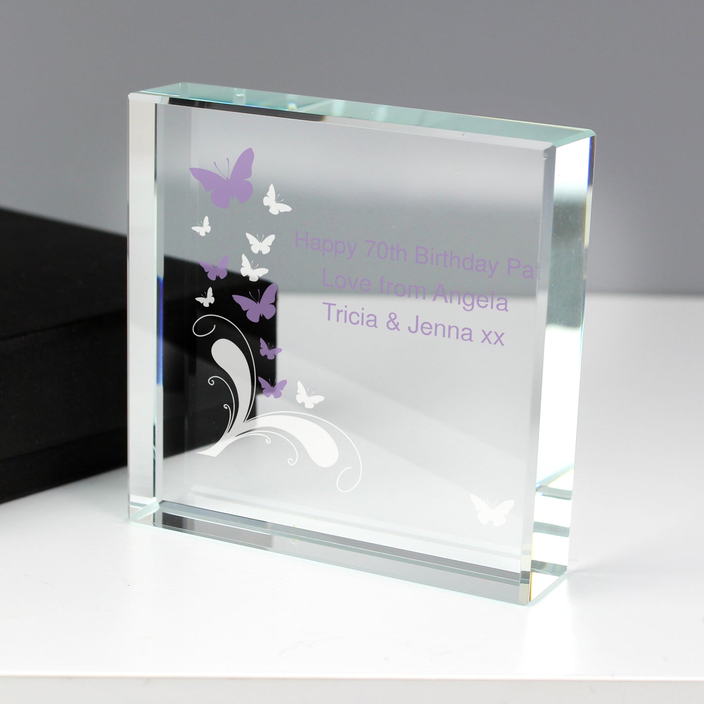 Personalised Butterflies Crystal Token - Any Occasion