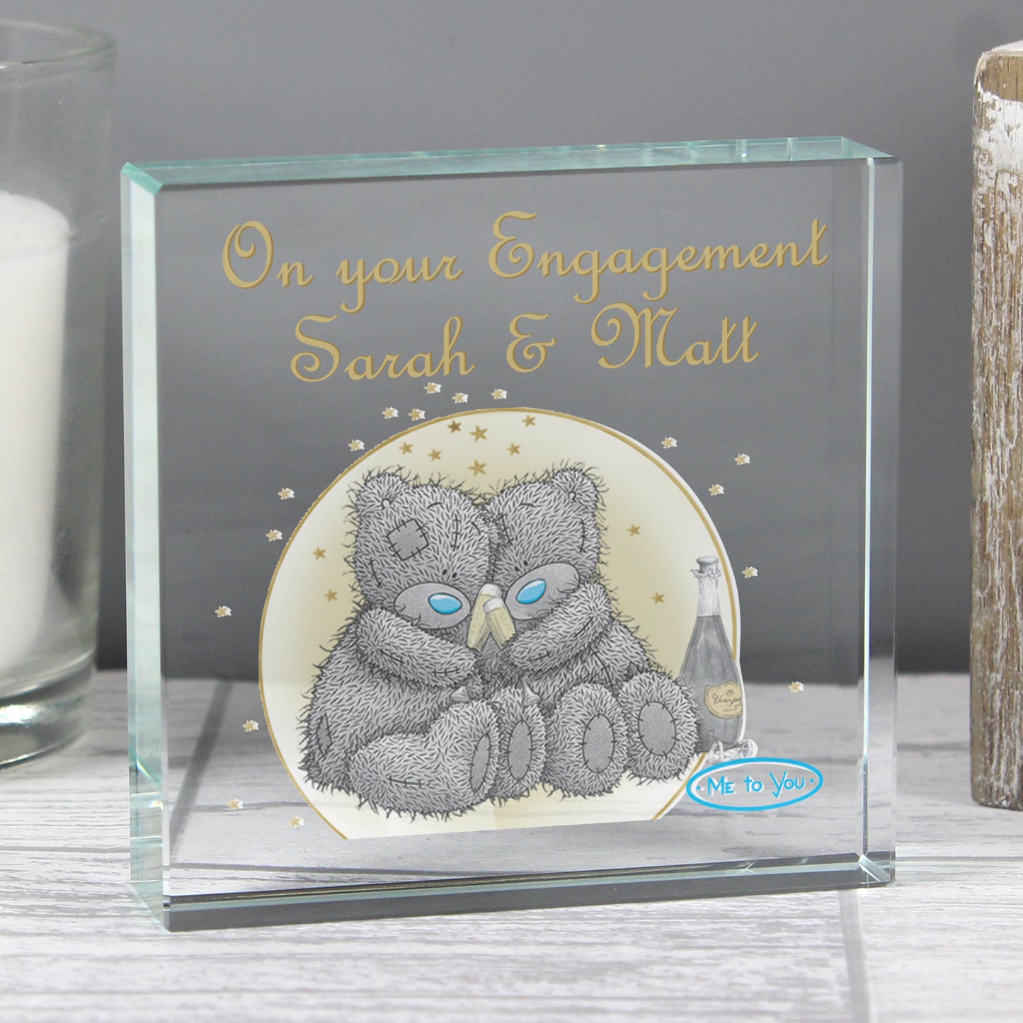 Personalised 'Me To You' Gold Stars (Couple) Crystal Token