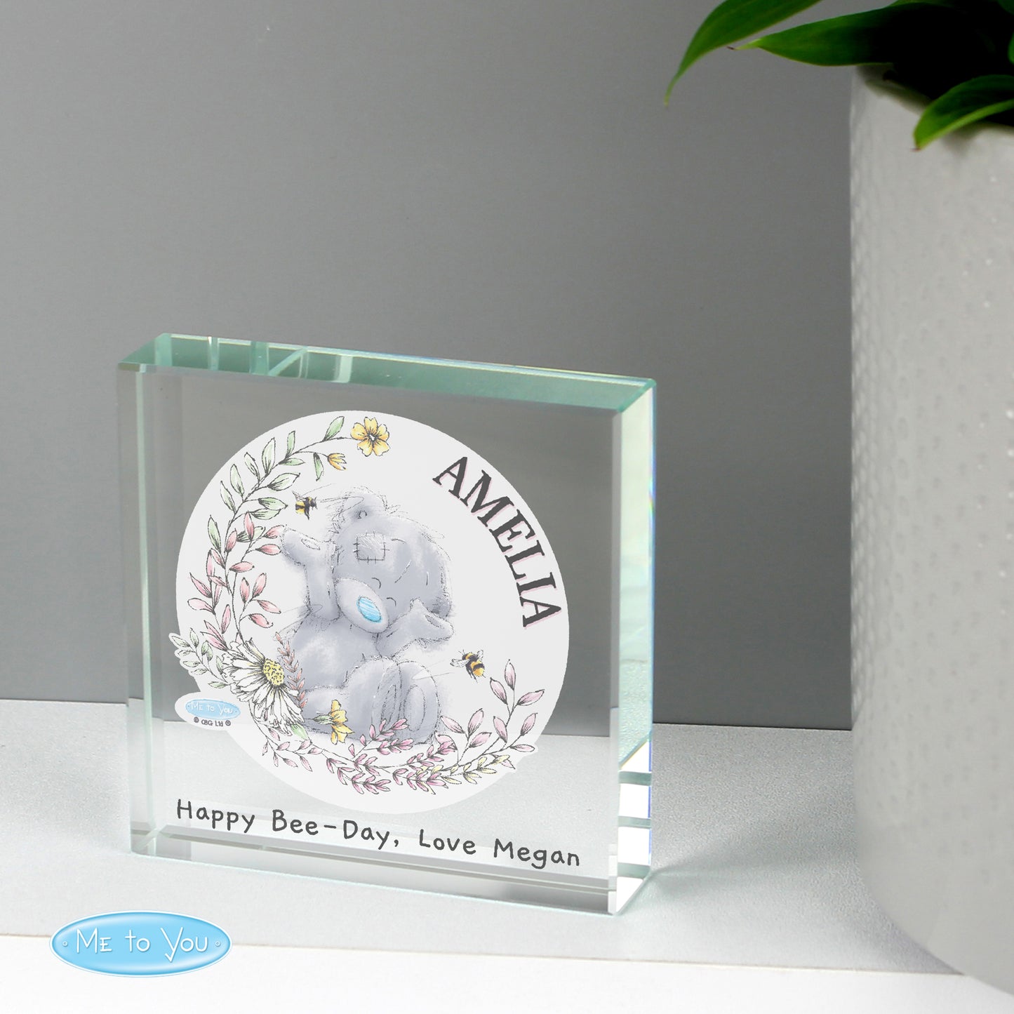 Personalised 'Me To You' Bees Crystal Token