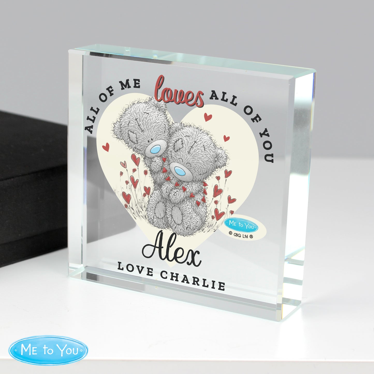 Personalised 'Me to You' Love You Heart Crystal Token