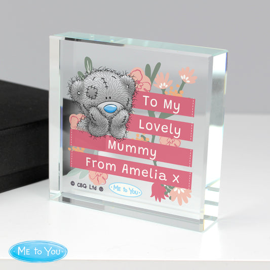 Personalised 'Me To You' Floral Crystal Token