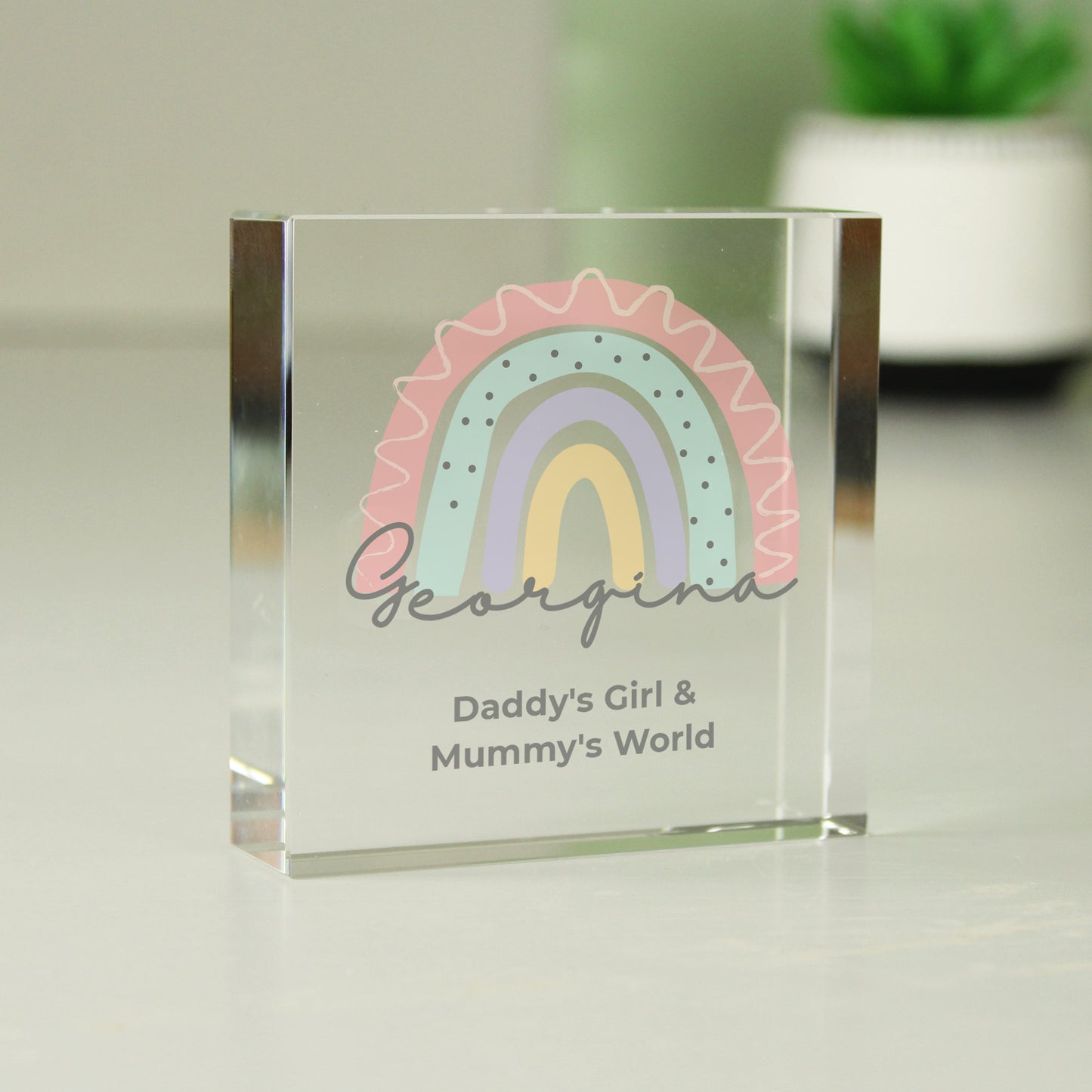 Personalised Pastel Rainbow Crystal Token