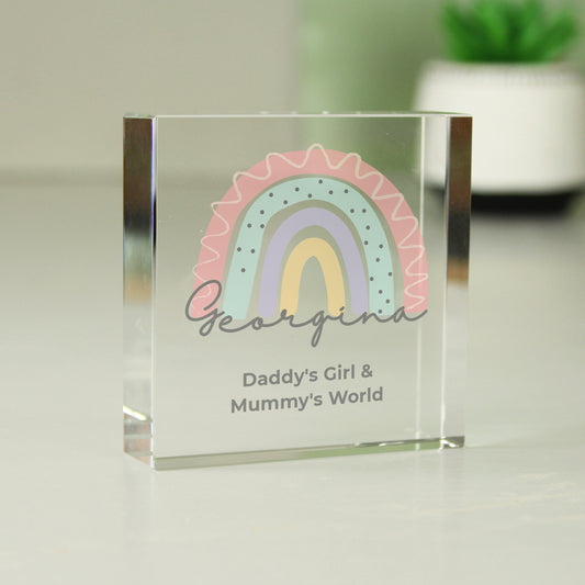 Personalised Pastel Rainbow Crystal Token