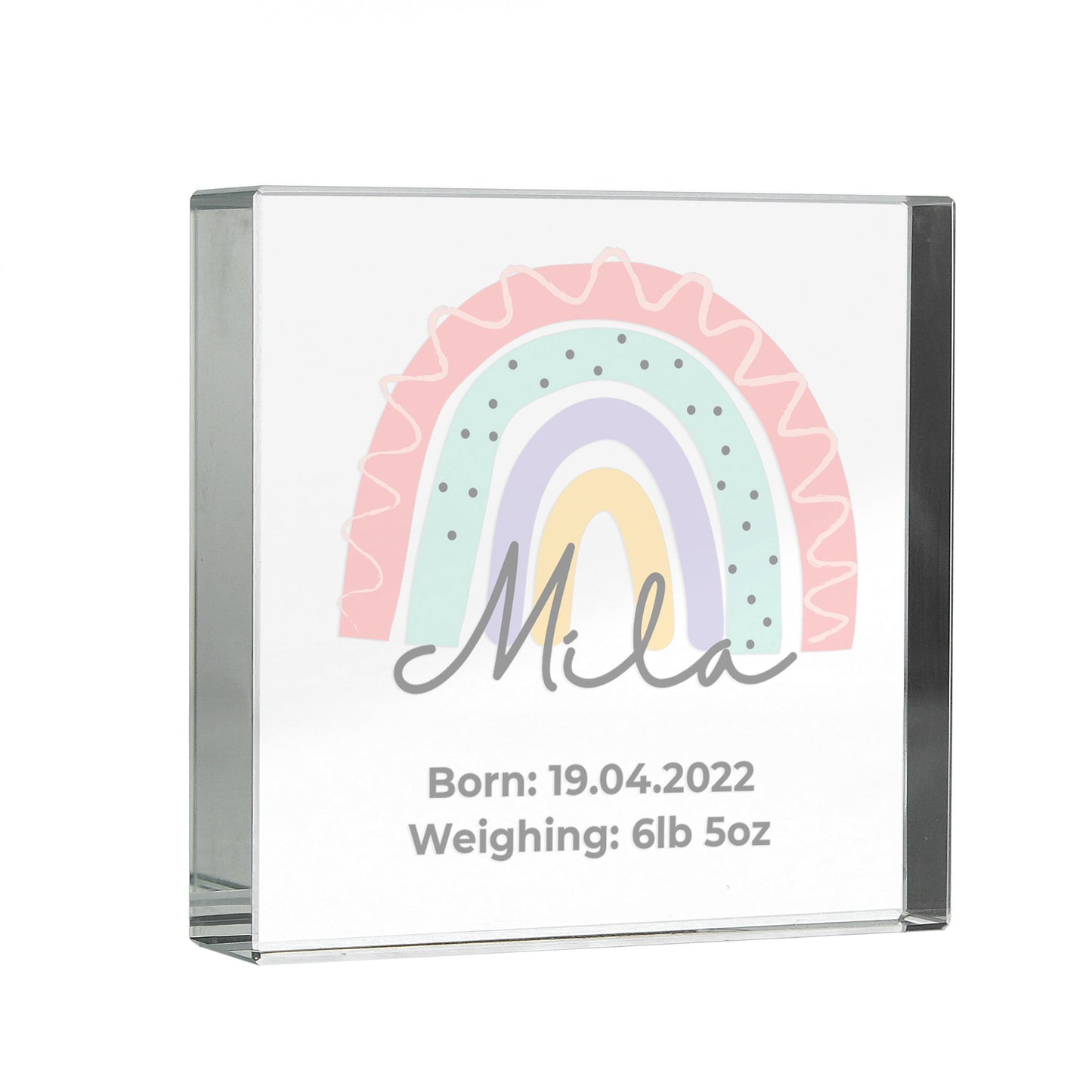 Personalised Pastel Rainbow Crystal Token