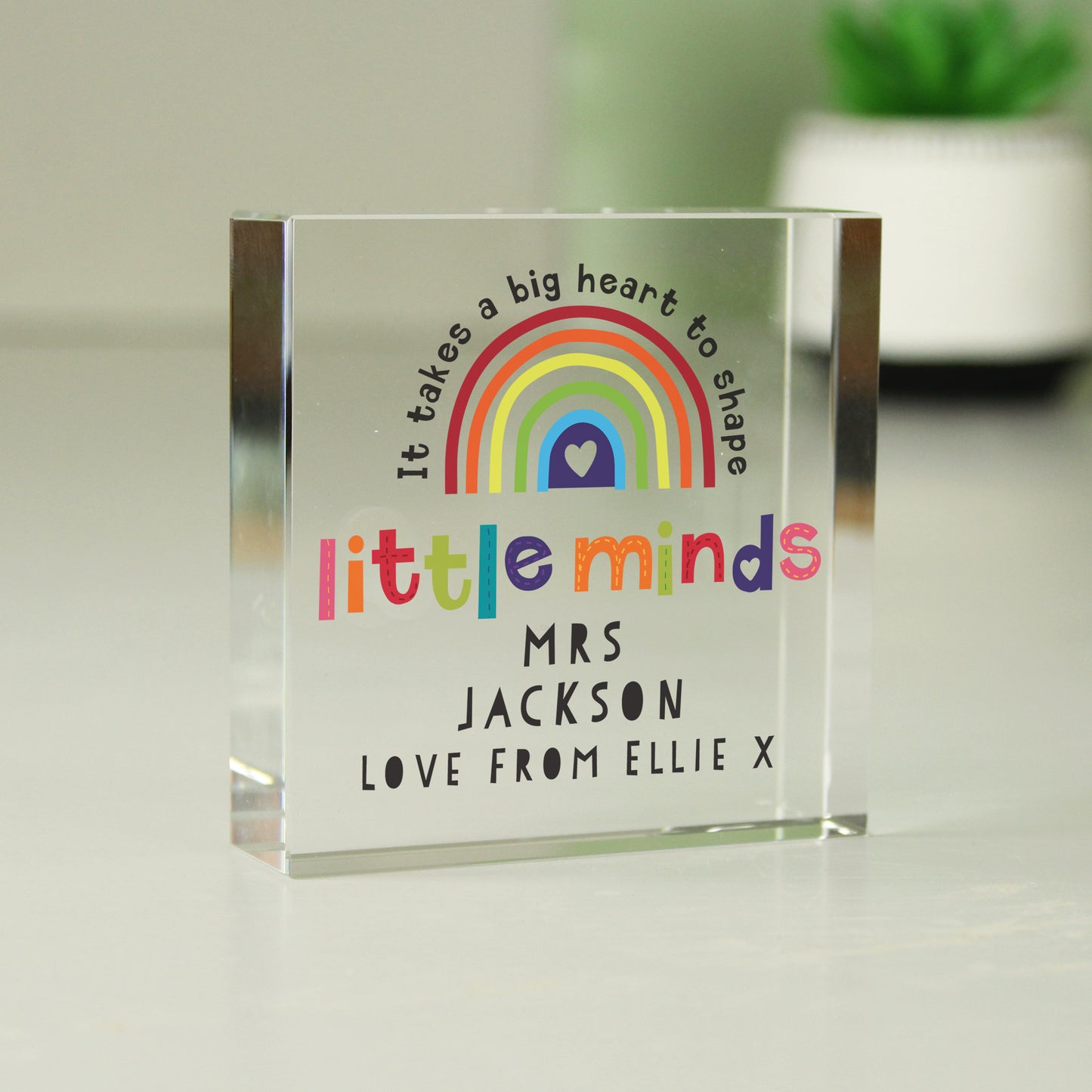 Personalised 'Shape Little Minds' Rainbow Crystal Token - perfect for Teachers
