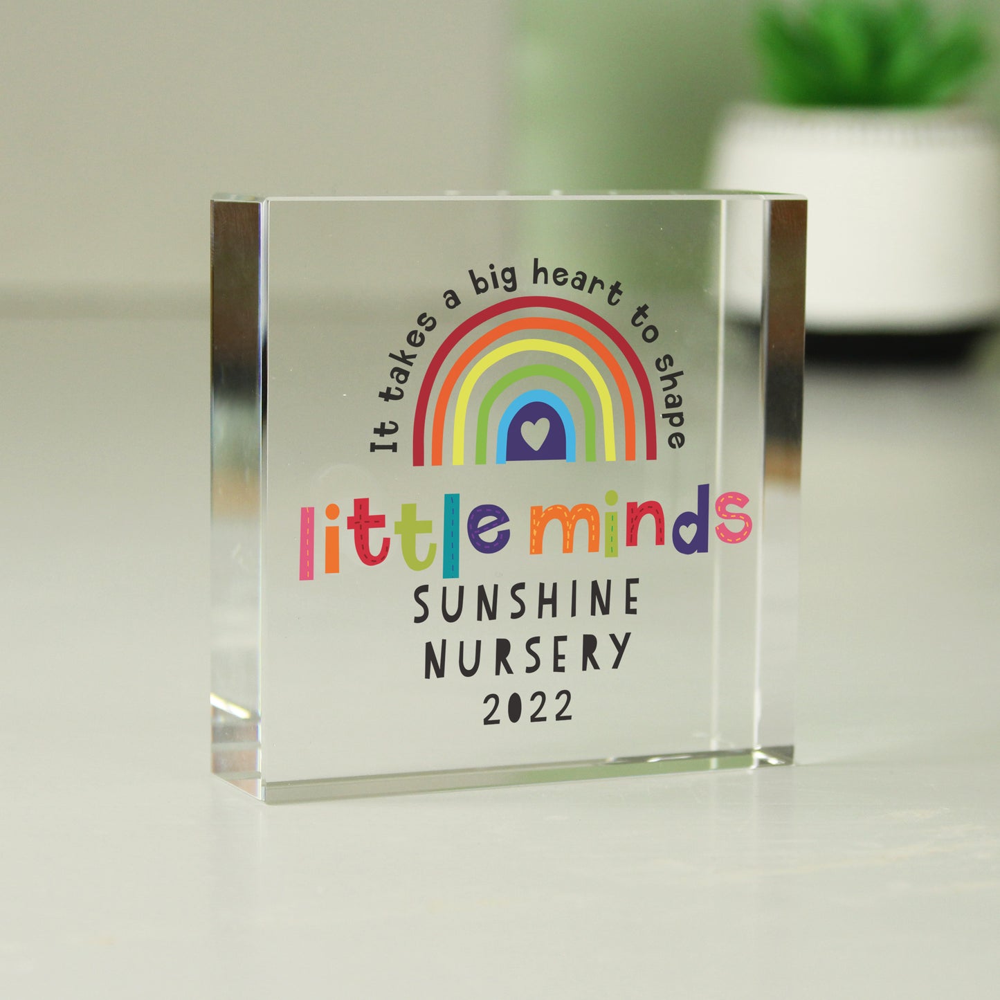 Personalised 'Shape Little Minds' Rainbow Crystal Token - perfect for Teachers