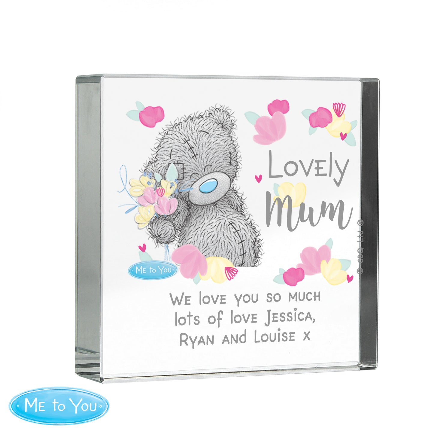 Personalised 'Me to You' Lovely Mum Crystal Token