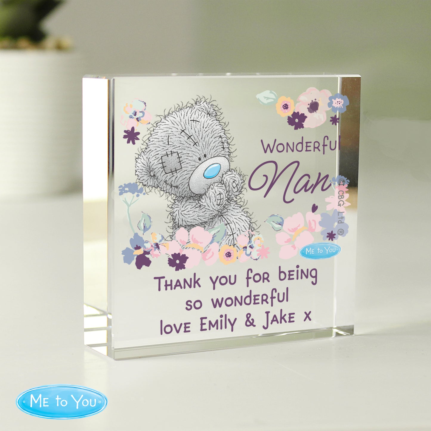Personalised 'Me to You' Wonderful Nan Crystal Token