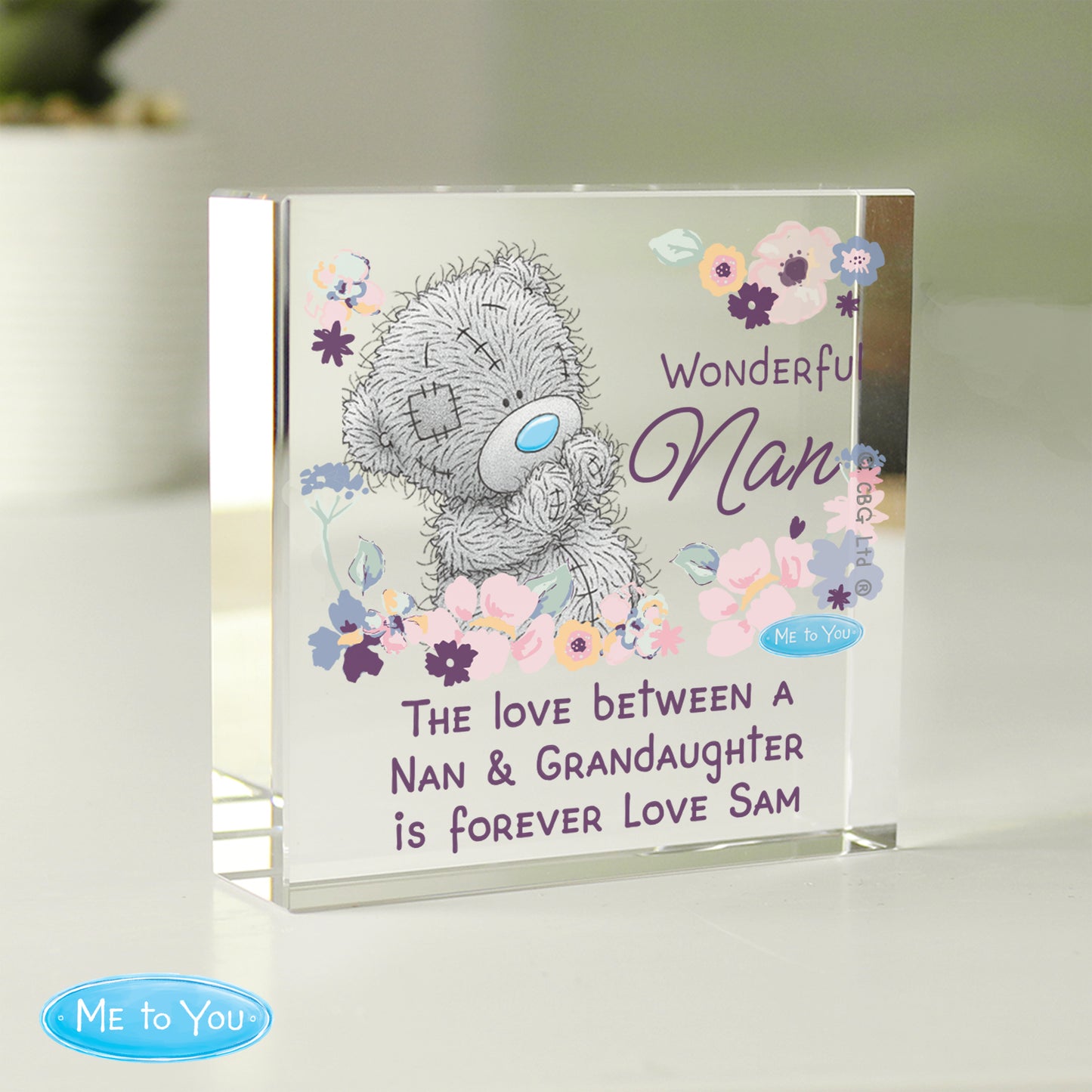 Personalised 'Me to You' Wonderful Nan Crystal Token
