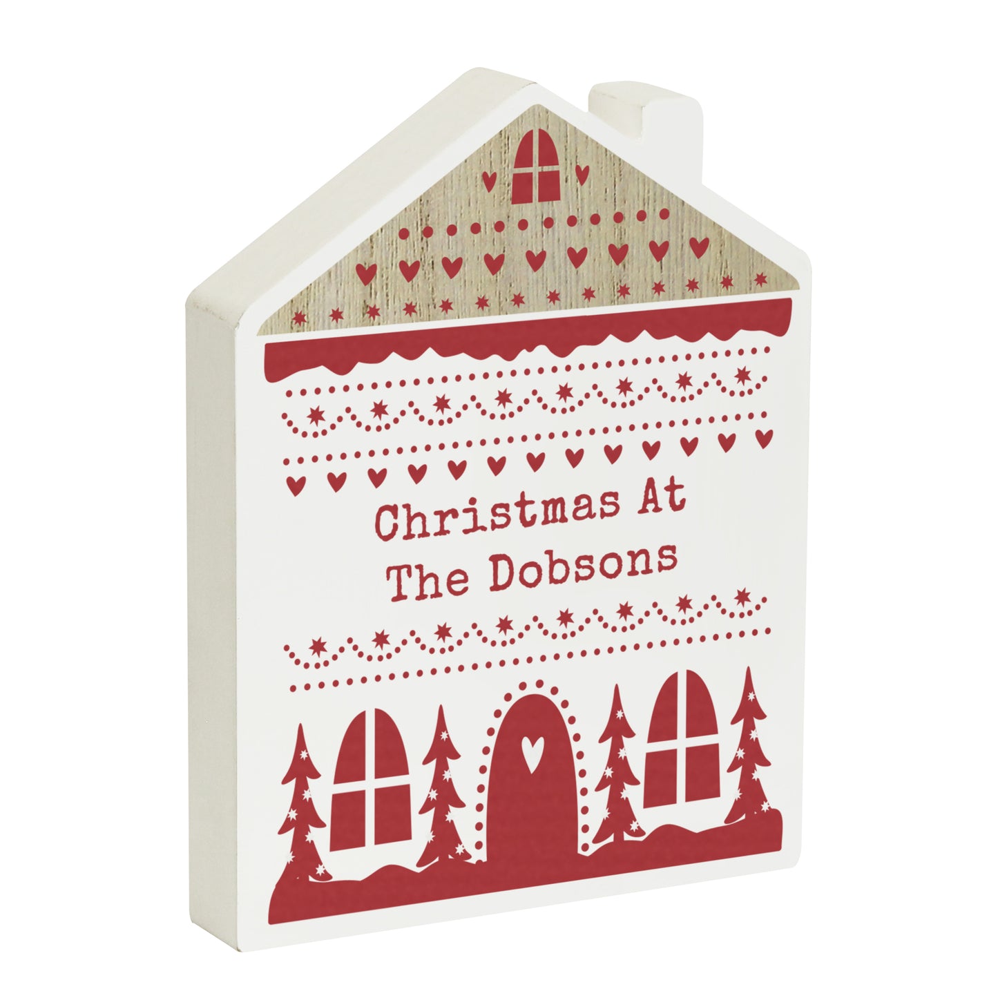 Personalised Christmas 'Fair Isle' Wooden Ornament