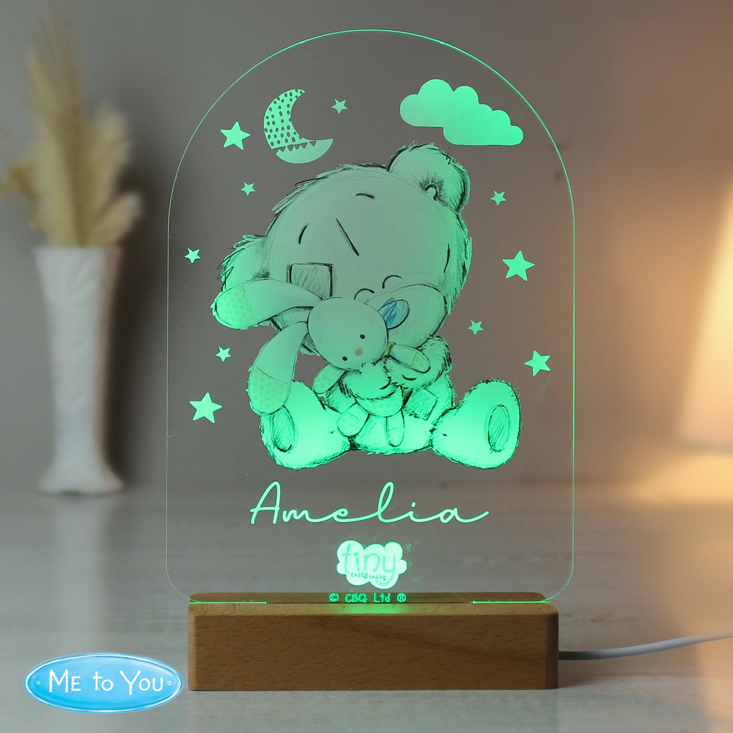 Personalised Tiny Tatty Teddy (Me to You) Wooden Based LED Light