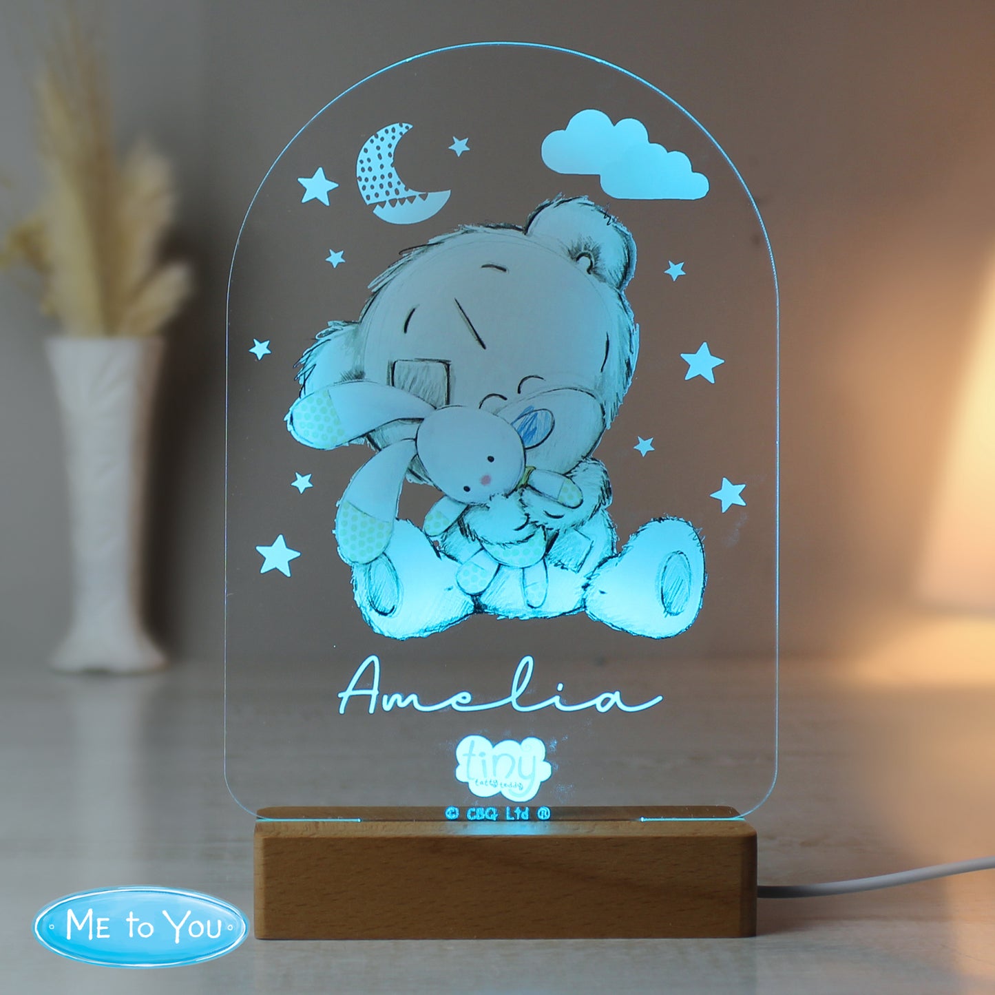 Personalised Tiny Tatty Teddy (Me to You) Wooden Based LED Light