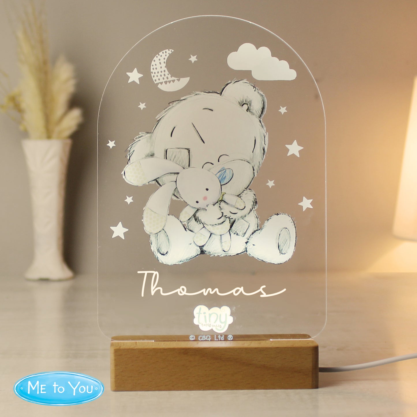 Personalised Tiny Tatty Teddy (Me to You) Wooden Based LED Light
