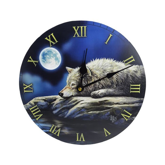 'Quiet Reflection' Wooden Wall Clock - A Lisa Parker Wolf Design