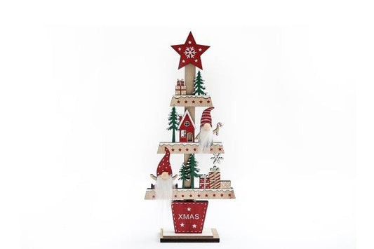 29.5cm Wooden Gonk Christmas Tree Standing Decoration