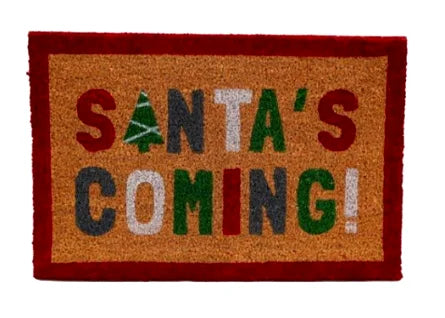 'Santa's Coming' Christmas Doormat