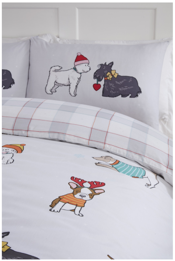 Winter Tails (Dog) Christmas Duvet Cover Set - Single, Double & King Available