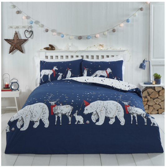 Polar Bear & Friends Christmas/Winter Duvet Cover Set - Single, Double & King Available