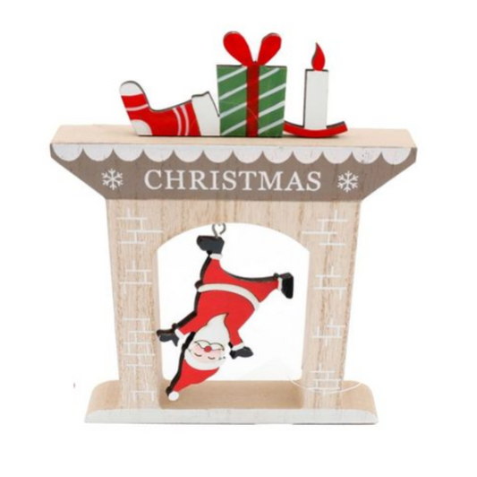 22cm Wooden Falling Santa Christmas Decoration