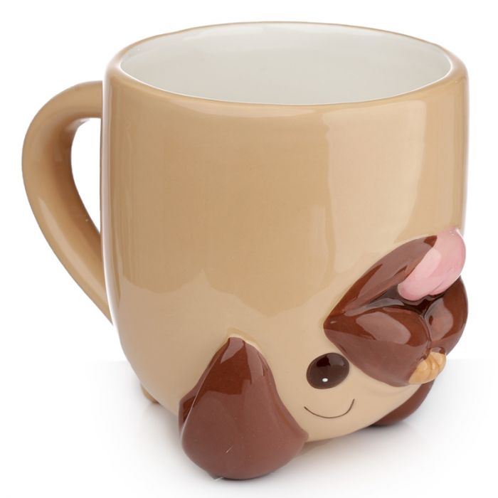 Dog (Mopps Pug) Upside Down Ceramic Mug