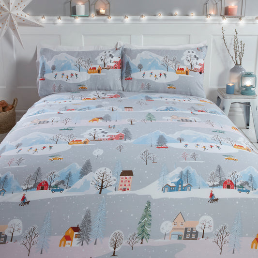 Winter Town (Christmas) Duvet Cover Set - Single, Double & King Available
