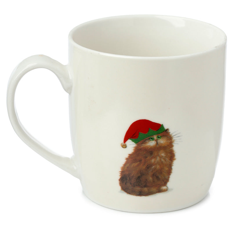 Christmas Elf Cats - Porcelain Mug & Infuser Set (A Kim Haskins Design)